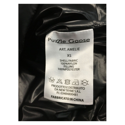 PUZZLE GOOSE woman black/black down jacket with A plain AMELIE 100% polyester