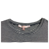 LA FEE MARABOUTEE crewneck t-shirt ecru / blue lurex lines FB7483 MADE IN ITALY