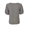 LA FEE MARABOUTEE crewneck t-shirt ecru / blue lurex lines FB7483 MADE IN ITALY