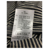LA FEE MARABOUTEE crewneck t-shirt ecru / blue lurex lines FB7483 MADE IN ITALY