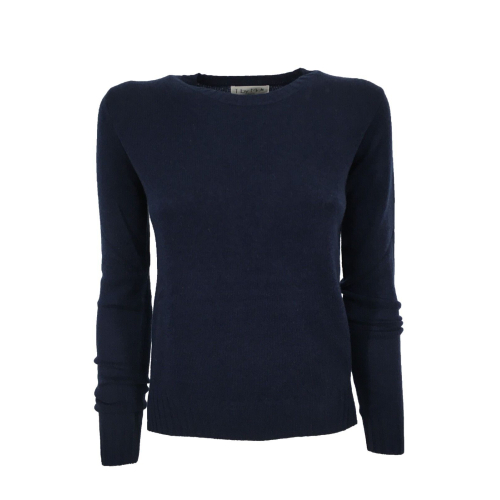 T by Me Cashmere blue crewneck sweater, with side vents M / 1752