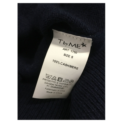 T by Me women's turtleneck blue sweater M / 1750 100% cashmere