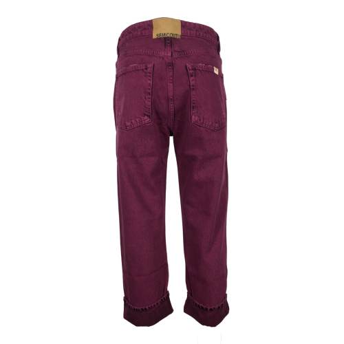 SEMICOUTURE jeans donna boyfriend color mirtillo Y2WY01 UNIQUE 100% cotone MADE IN ITALY