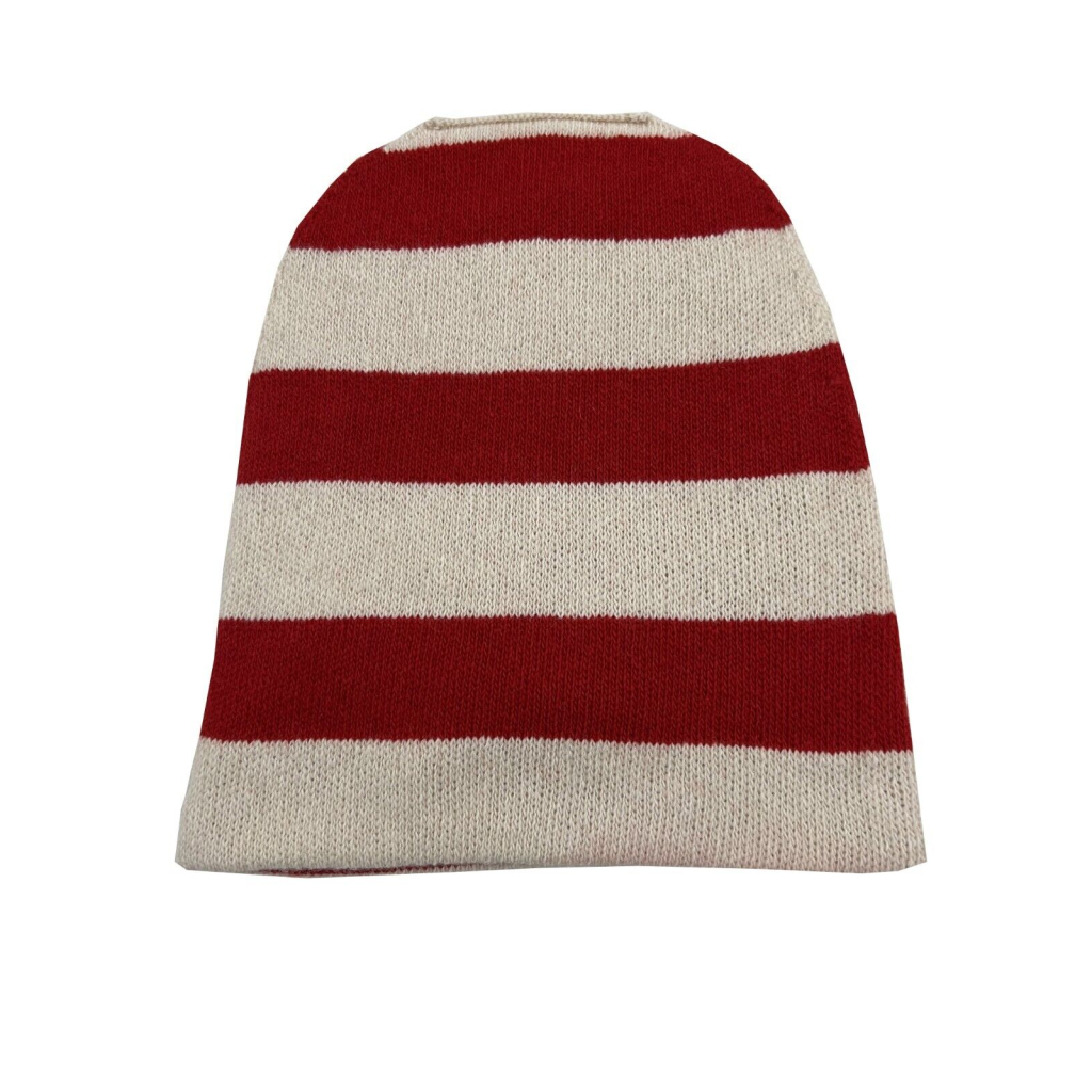 SEMICOUTURE woman hat ecru / red stripes Y2WA16 RONNETTE MADE IN ITALY