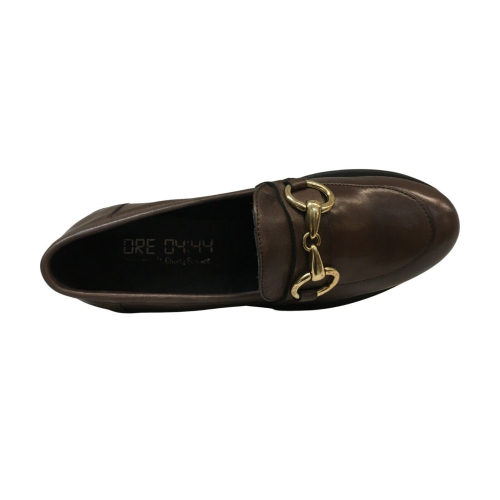 HOURS 04.44 by Charly Fox moccasin woman dark brown leather MOKA1 / E ALEX 100% leather MADE IN ITALY