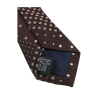 DRAKE'S LONDON brown tie lined with patchwork polka dots cm 147x7 MADE IN ENGLAND