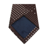 DRAKE'S LONDON brown tie lined with patchwork polka dots cm 147x7 MADE IN ENGLAND