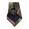 DRAKE'S LONDON man tie lined green / pink / ecru stripes cm 147x7 100% silk MADE IN ENGLAND