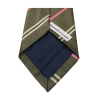 DRAKE'S LONDON man tie lined green / pink / ecru stripes cm 147x7 100% silk MADE IN ENGLAND