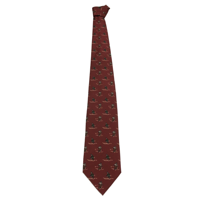 DRAKE'S LONDON men's tie lined with brick skier pattern cm 147x8 100% silk MADE IN ENGLAND