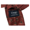 DRAKE'S LONDON men's tie lined with brick skier pattern cm 147x8 100% silk MADE IN ENGLAND