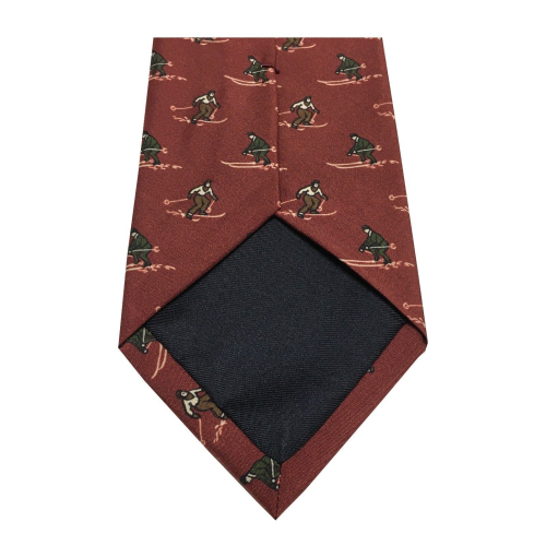 DRAKE'S LONDON men's tie lined with brick skier pattern cm 147x8 100% silk MADE IN ENGLAND