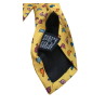DRAKE’S LONDON cravatta uomo foderata fantasia pesci giallo cm 147x8 100% seta MADE IN ENGLAND