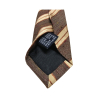 DRAKE'S LONDON men's tie lined with brown / beige / leather stripes cm 147x8 100% silk MADE IN ENGLAND