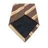 DRAKE'S LONDON men's tie lined with brown / beige / leather stripes cm 147x8 100% silk MADE IN ENGLAND