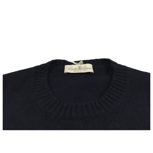 DELLA CIANA blue crew neck sweater 12 / 18242X2 80% extra merino wool 20% cashmere MADE IN ITALY