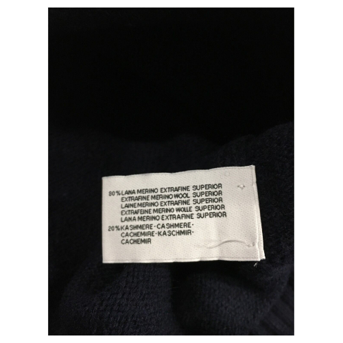 DELLA CIANA maglia uomo girocollo blu 12/18242X2 80% lana merinos extra 20% cashmere MADE IN ITALY