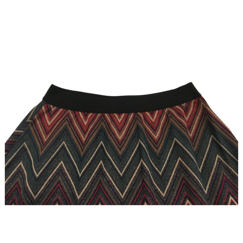 LA FEE MARABOUTEE women's skirt heavy jersey multicolor chevron pattern FE-JU-RABANA-Z MADE IN ITALY