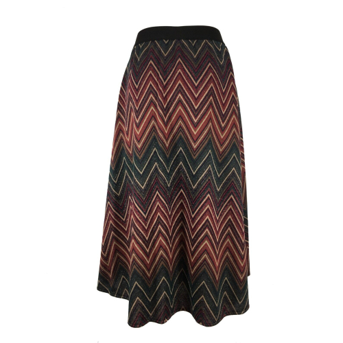 LA FEE MARABOUTEE women's skirt heavy jersey multicolor chevron pattern FE-JU-RABANA-Z MADE IN ITALY