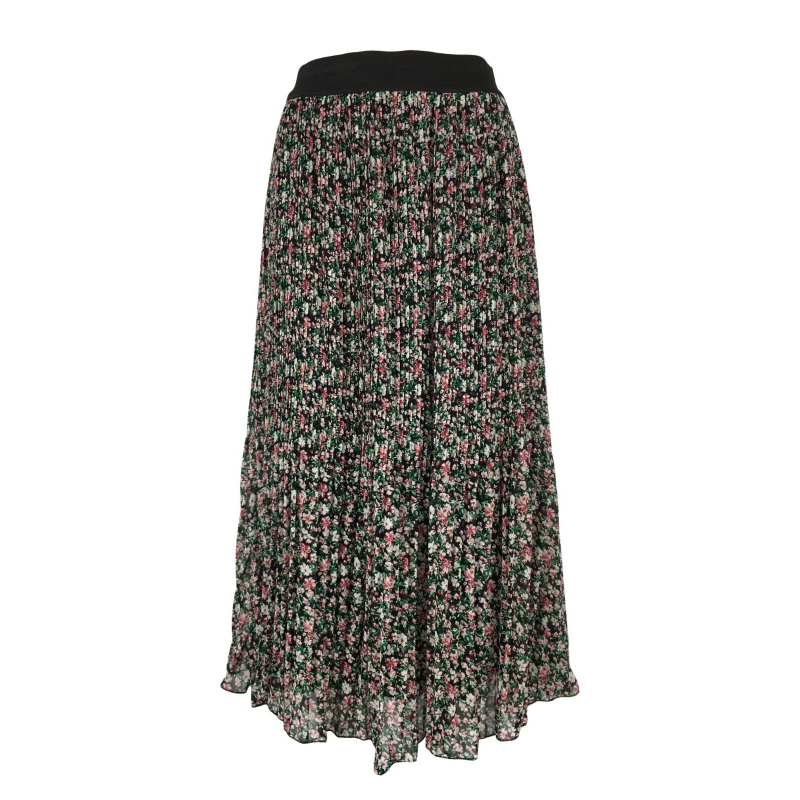 LA FEE MARABOUTEE gonna donna plisse fantasia floreale multicolor FE-JU-CHANA-F MADE IN ITALY