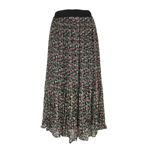 LA FEE MARABOUTEE gonna donna plisse fantasia floreale multicolor FE-JU-CHANA-F MADE IN ITALY