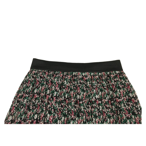 LA FEE MARABOUTEE woman pleated skirt with multicolor floral pattern FE-JU-CHANA-F MADE IN ITALY