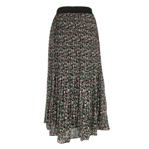 LA FEE MARABOUTEE gonna donna plisse fantasia floreale multicolor FE-JU-CHANA-F MADE IN ITALY