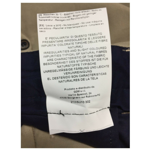 WHITE SAND pantalone uomo modello chino art SU10 302 98% cotone 2% elastan MADE IN ITALY
