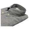 BRANCACCIO gray button-down flannel man shirt NICOLA GOLD B1530 100% cotton