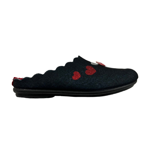 MARPEN SLIPPERS slipper woman gray / black applications and print DOGS 22ITIN23 antibacterial felt MADE IN SPAIN