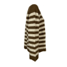 SEMICOUTURE maglia donna punto pannocchia righe ecru/cuoio over Y2WB24 PEGGY MADE IN ITALY