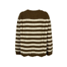 SEMICOUTURE maglia donna punto pannocchia righe ecru/cuoio over Y2WB24 PEGGY MADE IN ITALY