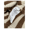 SEMICOUTURE maglia donna punto pannocchia righe ecru/cuoio over Y2WB24 PEGGY MADE IN ITALY