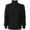 ALPHA STUDIO Blue Man Sweater Heavy High Neck English Ribs MOD AU-1138H 100% Wool