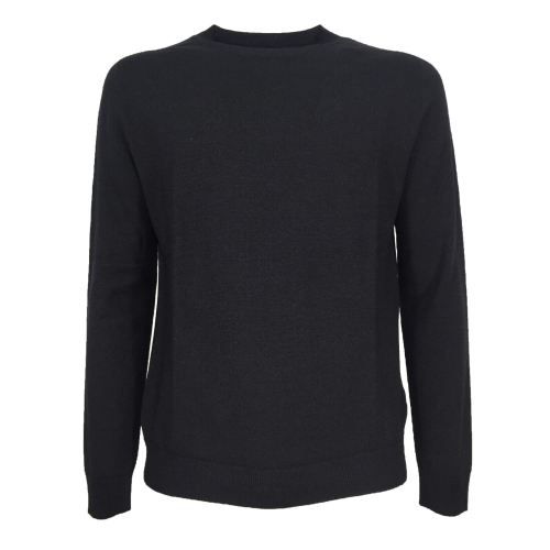 H953 maglia uomo effetto brinato tubolare antracite art HS3344 NINO 100% lana merinos extrafine MADE IN ITALY