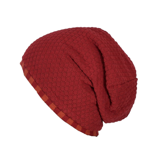 NEIRAMI cappello donna double face rosso tricot+tessuto righe AC58TR-N/W2 BICOLOR TRICOT MADE IN ITALY