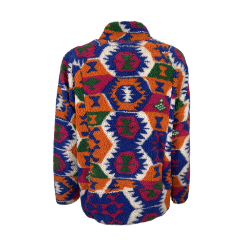 TOOCO orange / blue / fuchsia patterned fleece jacket TOCO430 SHERPA LIMA 100% polyester