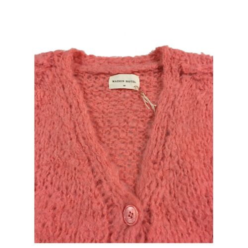 MAISON HOTEL cardigan donna salmone con bottoni art ISABELLA