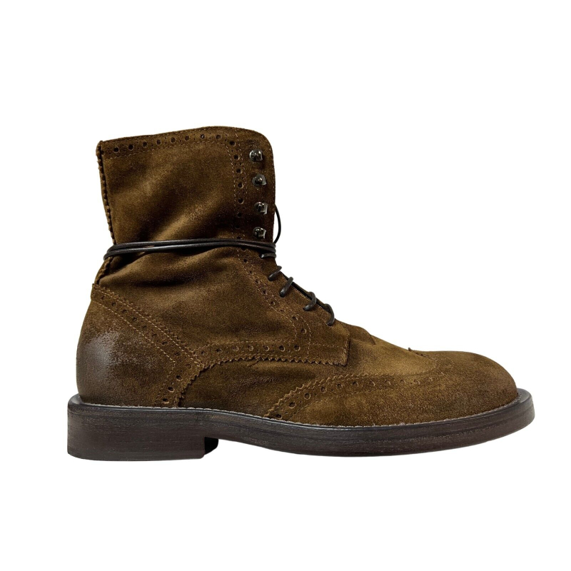 ERNESTO DOLANI men s low lace up boot tobacco 3UFOR04 YUKON VISION 100 leather MADE IN ITALY