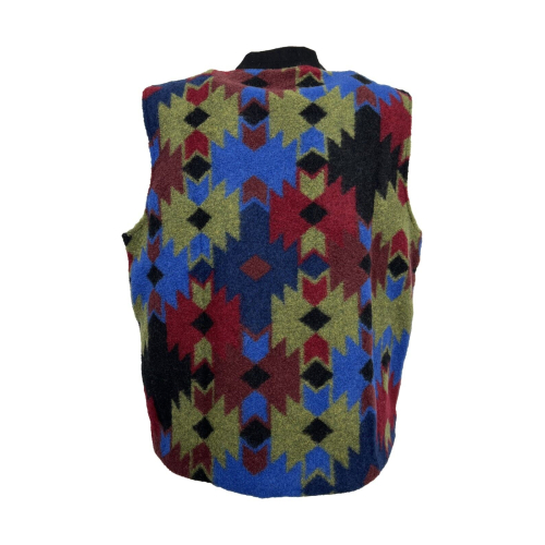 TOOCO man vest lanacotta fantasy black / bordeaux / green TOCO 461 VEST LANACOTTA PRA 50% wool 50% polyester