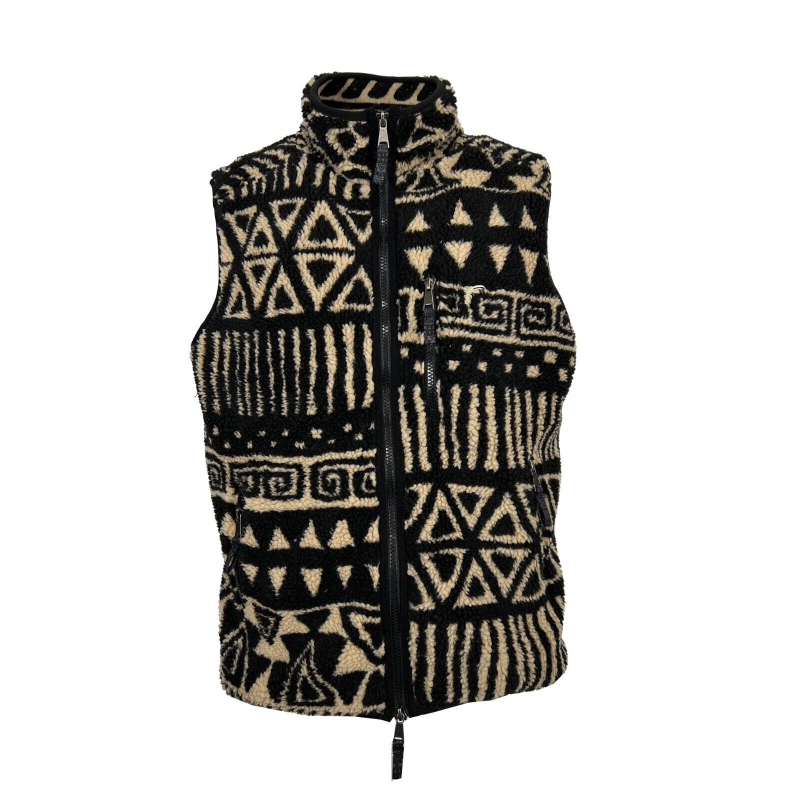 TOOCO men's fancy black / beige fleece vest TOCO 439 VEST SHERPA DIMY 100% polyester