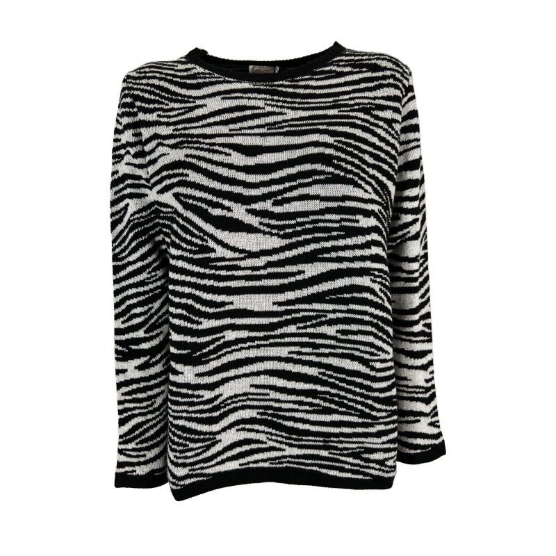 PERSONA by Marina Rinaldi line N.O.W white / black zebra sweater 23.7364042 ARDORE MADE IN ITALY