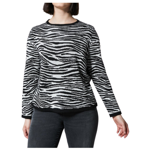 PERSONA by Marina Rinaldi line N.O.W white / black zebra sweater 23.7364042 ARDORE MADE IN ITALY