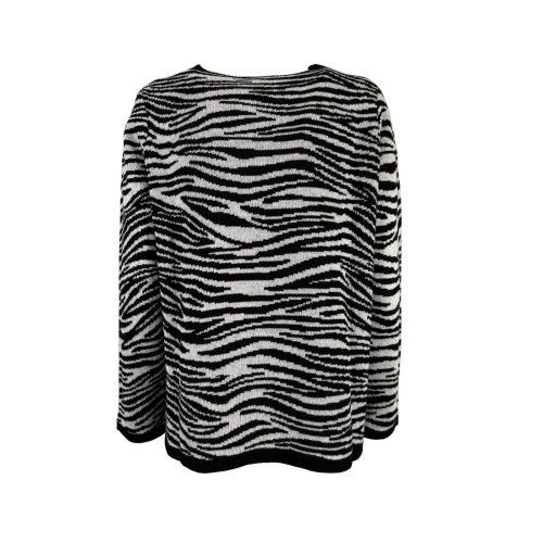 PERSONA by Marina Rinaldi line N.O.W white / black zebra sweater 23.7364042 ARDORE MADE IN ITALY