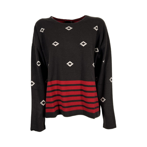 PERSONA by Marina Rinaldi maglia donna girocollo marrone 23.13052 ACERO 52% viscosa 30% poliestere 18% poliammide