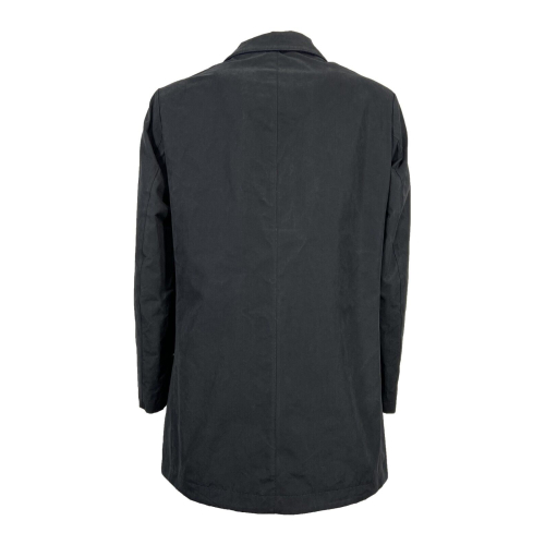 L’IMPERMEABILE giaccone uomo corto car coat blu/nero cotone BRANDO FR PEACH COT MADE IN ITALY