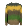 PIACENZA CASHMERE men's crewneck sweater brown / yellow / green 12035 100% wool MADE IN ITALY