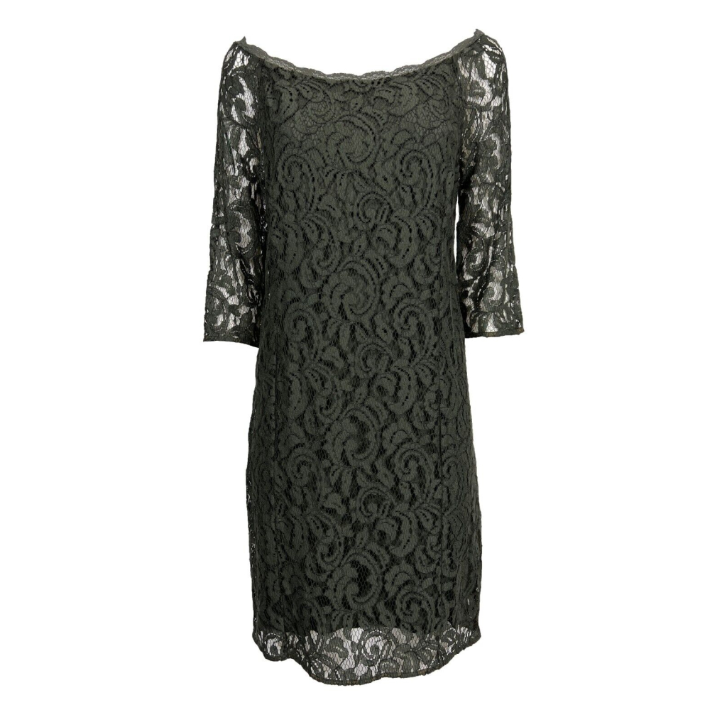 LA FEE MARABOUTEE  woman dress green lace 50% cotton 35% viscose 15% polyamide MADE IN ITALY
