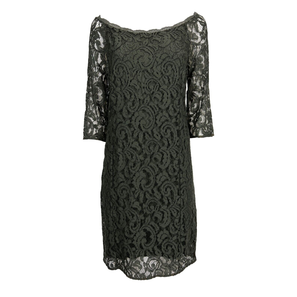 LA FEE MARABOUTEE woman dress green lace 50% cotton 35% viscose 15% polyamide MADE IN ITALY