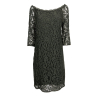 LA FEE MARABOUTEE  woman dress green lace 50% cotton 35% viscose 15% polyamide MADE IN ITALY